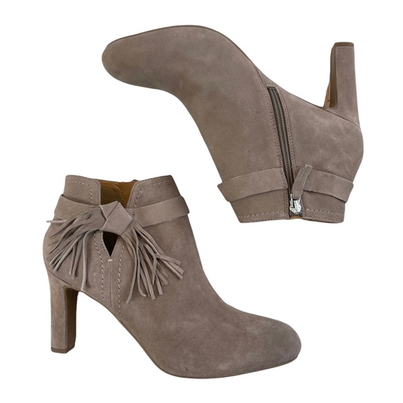 Franco Sarto Harrah Suede Tassel Ankle Boots Size 11M - Picture 3 of 15